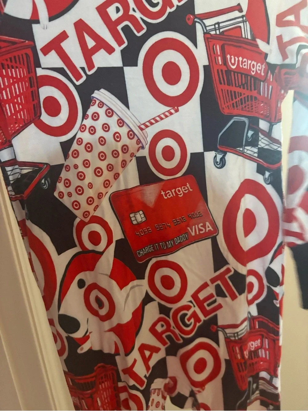 Bamboo zippy target “charge it to my daddy” with bow 6-12 months NWOT